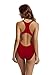 zeraca Women's Retro Raceback One Piece Swimsuit Bathing Suit (M10, Dark Red)
