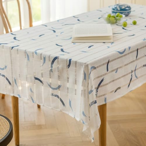 Nappe rectangle 135x100 cm à rayures Beydodo en polyester lavable
