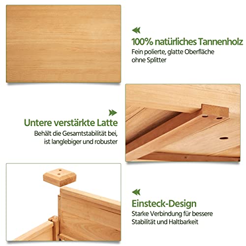Yaheetech Hochbeet mit Rollen & Ablageboden, Pflanzkasten Pflanztrog Blumenkübel Kräuterbeet aus Holz, Pflanzbeet für Garten, Balkon & Terrasse, 87 x 47 x 83,5 cm
