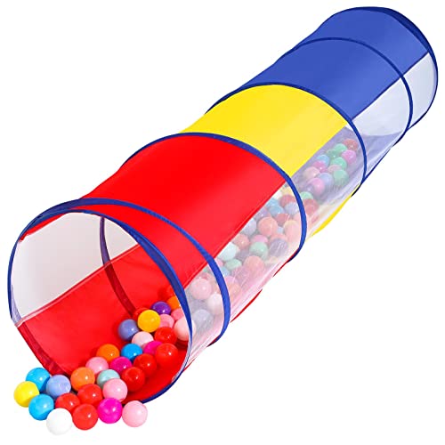 Image of Kids Play Tunnel Tent for Toddlers, Colorful Pop Up Crawl Tunnel Toy for Baby or Pet with Breathable Mesh, Collapsible Gift for Boy and Girl Play Tunnel Indoor and Outdoor Game