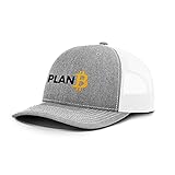 Plan B Bitcoin - Cotton Snapback Hat - Breathable Mesh Side for Casual Wear & Outdoor Activities All Seasons - Baseball Cap Women and Men (Heather Front/White Mesh)