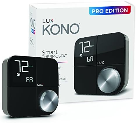 Back view of LUX Kono thermostat showing wiring terminals