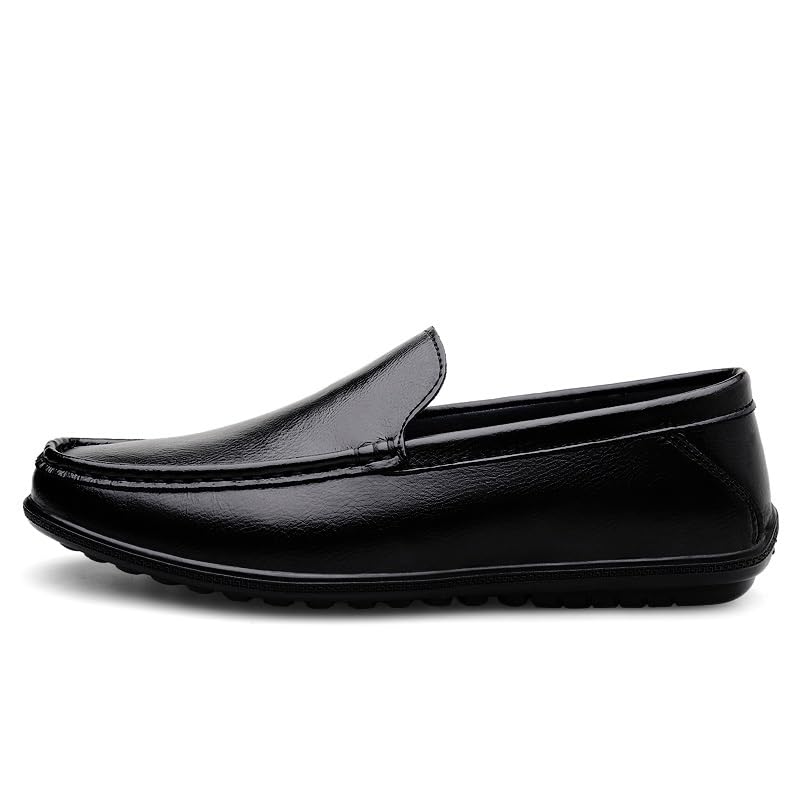 Men's Loafers Round Toe PU Leather Loafer Shoes Comfortable Flexible Slip Resistant Classic Wedding Slip-on3