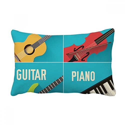Coussin guitare violon piano 40x60 cm multicolore pour décoration de canapé