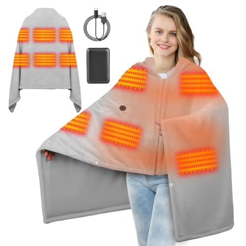 Moteoza Kabellos USB Heizdecke mit Akku Outdoor Camping Schnurlose Wearable...