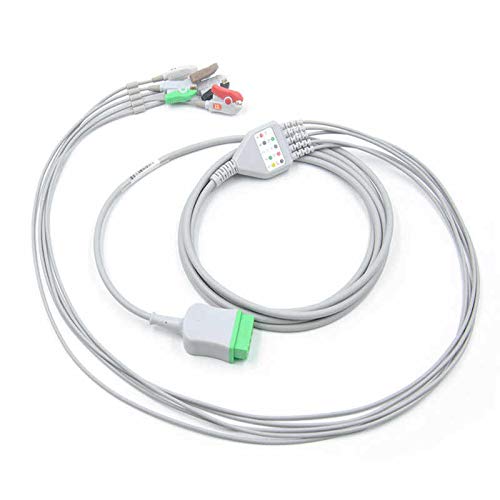 5 Lead ECG Cable Compatible with GE(GE Dash,GEB20,B560,Ge-Dash-2500,M-Prestn-01,B40,B650,Vivit11Pin)-11Pin- Clip Type.-picture-21
