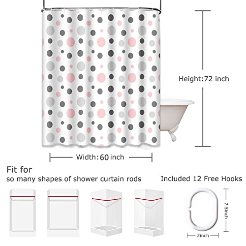 Emvency Shower Curtain for Bathroom Decor 60 x 72 Inch, Geometric Polka Dot by Emvency - Used condition - Image 2