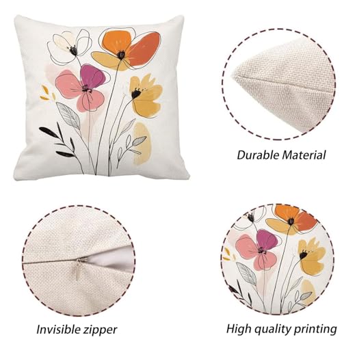 Housse de coussin 65x65 cm imperméable et déperlant au style abstrait de format carré k-641