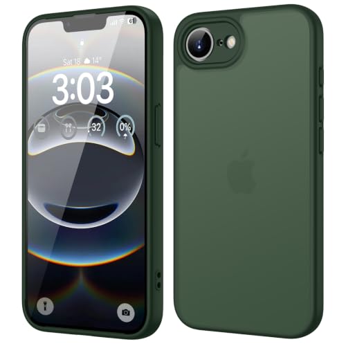 ORDA für iPhone 16e für iPhone 17e Hülle 6 1 Zoll Vollständiger Kameraschutz Stoßfest Kratzfest Transluzente Rückseite Schutzhülle Anti-Fingerabdruck Matt Handyhülle für iPhone 17e/16e Grün