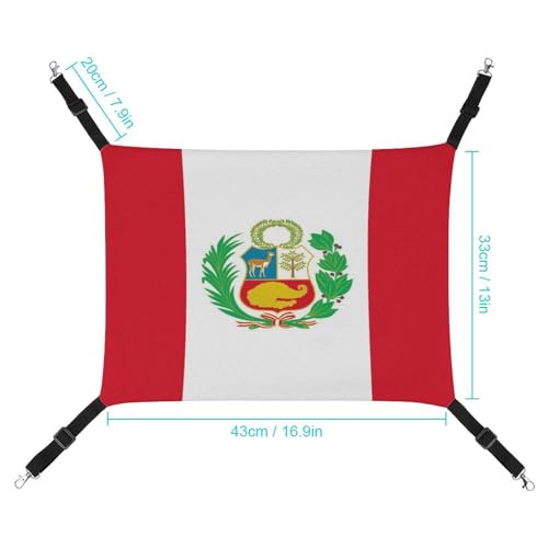 Rede para gatos com bandeira peruana - Cama macia para animais de estimação confortável e estilo par