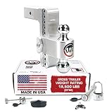 Weigh Safe Adjustable Trailer Hitch Ball Mount, 8" Adjustable Drop Hitch for 2.5" Receiver w/ 4 pc K