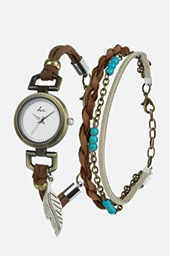 Preisvergleich Produktbild Hippie Chic Suede Collection Piper Armbanduhr und Armband 5055563521818