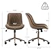 YOUNIKE Khaki Home Office Desk Chair No Arms Comfy Small Vanity Chair Chair with Wheels Swivel Adjustable Modern Ergonomic Task with Back Armless Cute Leather Upholstered Rolling Chair