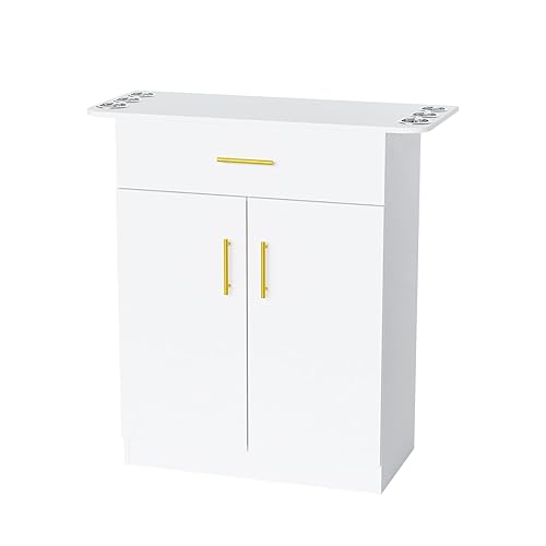 Miniatura 9 de OmySalon Estación de almacenamiento de salón, estaciones de peluquería, equipo de spa para salón de belleza, gabinete independiente con 1 cajón, 1