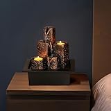 YOQUATE Tabletop Waterfall Fountain Indoor Themed Coral Seashell Tabletop Water Fountain Meditation (stump3)
