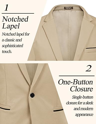 Image of COOFANDY Men's Casual Blazer Jacket Slim Fit Sports Coat Business Suit Jackets One Button