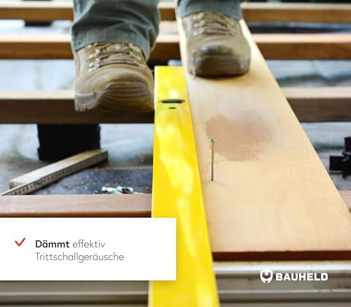 BAUHELD® Terrassenpads 90x90x 10mm [30 Stück] Stabile Bautenschutz-Matte aus Gummi-Granulat [Made in Germany] Als Unterleg-Platten für Terrassen-Fliesen, WPC Terrassen-Dielen, Stelzlager, Balkon