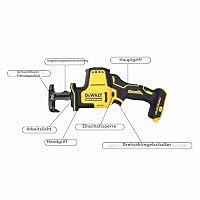 DEWALT 18 Volt Akku-Kompakt-Säbelsäge(bürstenloser Motor, sehr kompakte Abmessungen, werkzeugloser Sägeblattwechsel, schwenkbarer Sägeschuh, Lieferung ohne Akku und Ladegerät), DCS369N-XJ – Ansicht 3