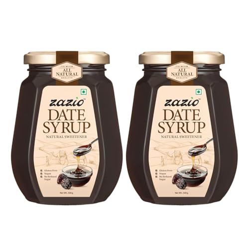 Image of Zazio Date Syrup 500GX2 | Natural Sweetener for Desserts, Pancakes & Baking | No Added Sugar | Healthy & Delicious,Made in UAE (Pack Of 2)