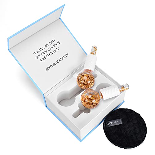 CIBLUTY Globo facial Ice Cryo Sticks com essência dourada - 2 globos de resfriamento para massageado