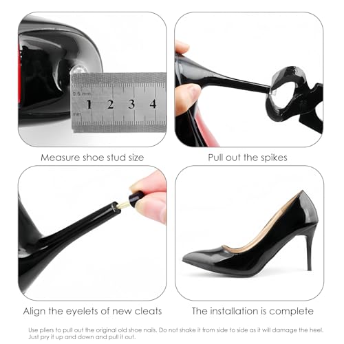 Image of Adorila 20 Pairs High Heel Repair Kit with Removal Pliers - 5 Sizes TPU Replacement Tips - Shoe Repair Tool Set for Stilettos and Boots
