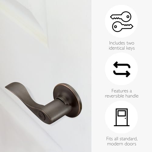 Image of Design House Springdale Keyed Entry Door Lever, Oil Rubbed Bronze