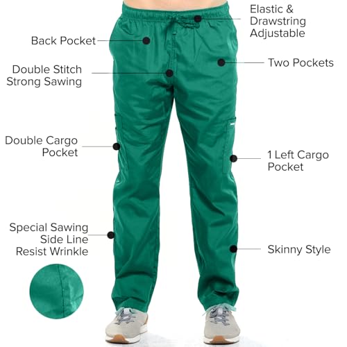 Image of Dagacci Scrubs Medical Uniform Women and Man Scrubs Set Medical Scrubs Top and Pants