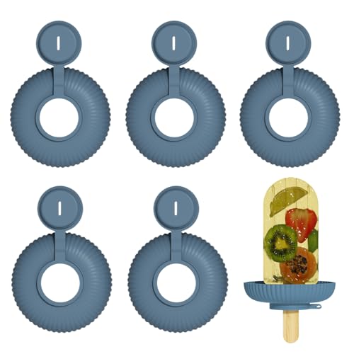 Sionhiuo Porte-Crème Glacée,Support à Glace Anti-Gouttes pour Tout-Petits - 5 Pièces Réutilisables en Silicone pour s - Attrape-Gouttes pour Glaces et Sorbets - Pratique et Facile à Utiliser