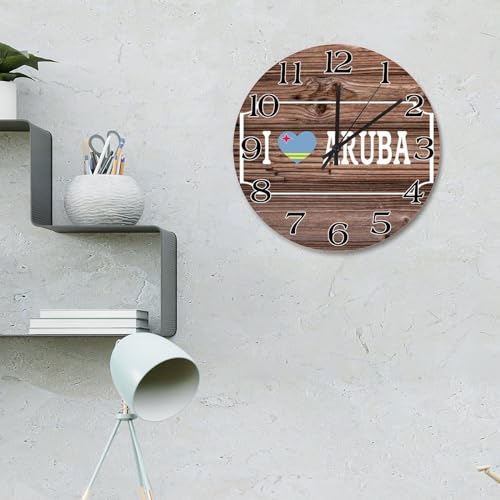 Horloge murale en bois sans tic-tac grande taille 38 cm - 3