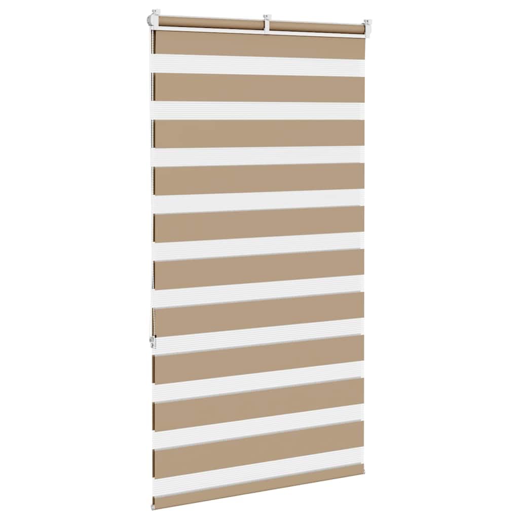 Doppelrollo Zebra Sandbraun 70x150 cm, Stoffbreite 65,9 cm, Polyester, Kettenzug, sichtschutz Sonnenschutz verdunkelung Blickdicht für Wohnzimmer Schlafzimmer Büro