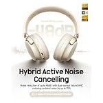 Picun NC60 Hybrid Active Noise Cancelling Headphones, Foldable Wireless Over Ear Bluetooth 5.4 Headphones, 80H Playtime, Transparency Mode, Stereo Bass, Custom EQ via App for Travel Home Khaki White - Image 2