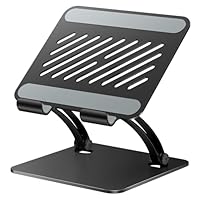 tounee Tablet Holder Stand, Dual Rod Adjustable Aluminum Desktop Stand, Compatible with 4-15.9\" iPads, Surface Tablets, Portable Monitor, Kindle and More -Silver