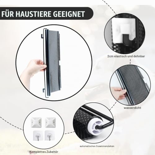 Absperrgitter Hund Absperrgitter Hundegitter Wohnung,Versenkbares Kleintiergehege zur Sicherheit von Haustieren Netz zur Verletzungsprävention, Höhe 40CM Frei Versenkbar 125 cm, PVC (Thermoplast)
