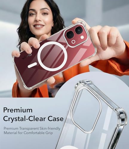 Image of Jkobi Shockproof Crystal-Clear Back Cover for Vivo Y51 Pro 5G | Vivo T5x (Magsafe Wireless Support | Drop & Camera Protection | Hard Polycarbonate)