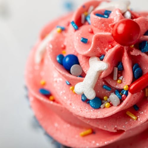 Super Streusel WuffWuff | Vierbeiner Superhelden Tortendeko | Kindergeburtstag Kuchen Deko Essbar | Ohne AZO-Farbstoffe | Für Muffins, Cupcake, Kekse und Kuchen Muffin Torte (90 g)