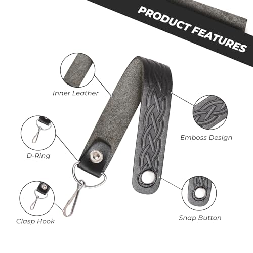 Leather Sporran Belt with Metal Chain/Hook - Chain Suspender - Hook Suspender Durable Scottish Kilt Accessory3