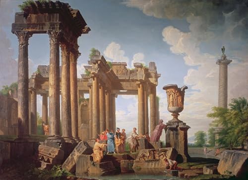 Cuadro de lienzo clásico Paolo Pannini y lámina decorativa de formato grande 60x90cm