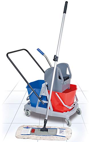 BRB Reinigungswagen 8-teilig – 2 Eimer A 17L, Mop Produktbild-Vorschau 5