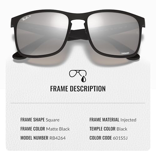 Ray-Ban RB4264 CHROMANCE Square Shaped Sunglasses for Men & Women with Official RAYBAN Eyewear Kit3