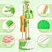 WHOHOLL Wooden Kids Cleaning Toy Set Toddler Broom Set for Housekeeping 8 Pcs Broom and Mop Set for Toddlers 3-5, Baby Cleaning Toys with Dustpan Sponge, Birthday Gifts for Boys and Girls (Green)