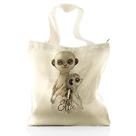 Size: (37cm x 34cm) Personalised Champagne Glitter Bag with Zip Top, Shopping Bag / Gift Bag / Tote Bag with Meerkat Baby & Adult Design Print Customise with Initials / Name / Text (Up to 15 character) How to personalise your bag, it’s easy! 1) Selec...