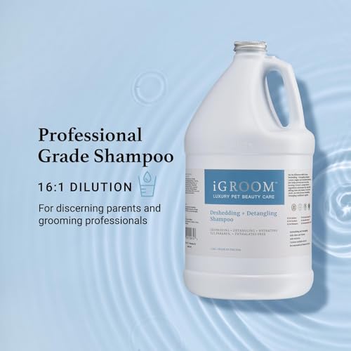 iGroom Deshedding & Detangling Hundeshampoo, luxuriöse Tierpflege, löst Verfilzungen und unerwünschte Unterwolle, verleiht Glanz und Volumen, hergestellt in USA, 473ml