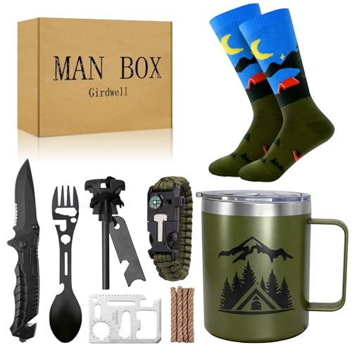 Girdwell Gift Box for Men- 8-in-1 Outdoor Survival Kit for