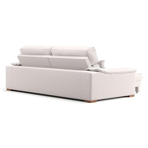 Sofá 3 Lugares Retrátil e Reclinável Leonard Linho Cru