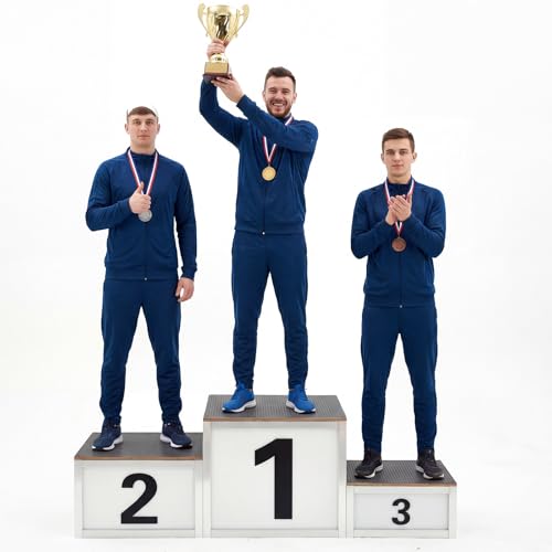 Otoolling 3 Pcs Stackable Winners Podium Metal First Second Third Place Winner Sports Podium Stand for Track and Field Sports Competitions, Award Ceremonies