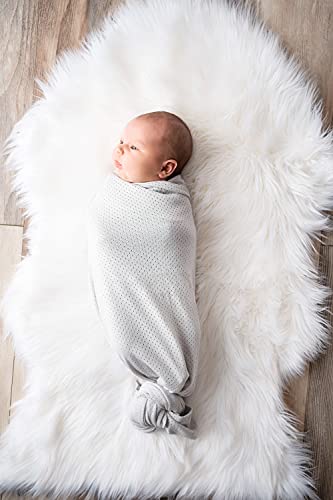 Image of Woombie AirWrap Organic Swaddle - Old Fashioned Receiving Blankets for Babies - Lightweight, Vented Design, Cool Gray, 44 x 44 inches