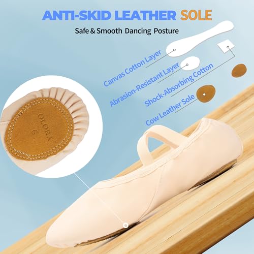 Adult Ballet Shoes Women Girls Leather Split Sole Canvas Yoga Ballerina Dance Flats Style Slippers for Dancing4