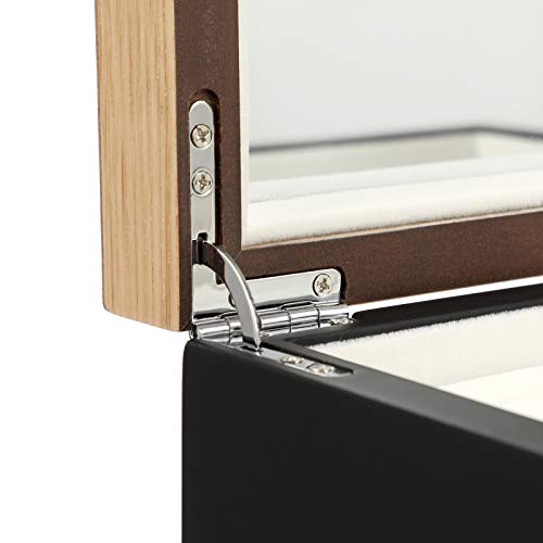 SONGMICS Schmuckkästchen mit 3 Ebenen, Schmuckaufbewahrung aus Holz, originelle Schmuckschatulle mit Schubladen, für Ringe, Ohrringe, Armbänder, Halsketten