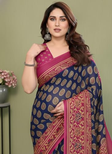 Image of Yashika Women's Georgette Saree with Blouse Piece for Traditional Ethinic Wear Sari