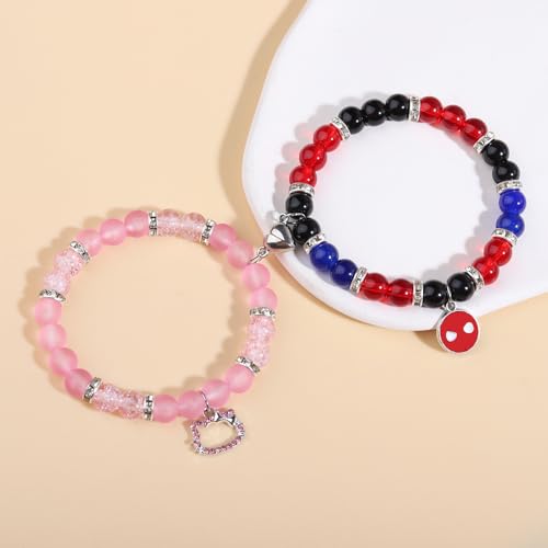 Spider Friendship Bracelets Matching Bracelets for Couples Best Friends Bff, Matching Spider Kitty Bracelet Halloween Christmas Birthday Jewelry Gifts for Women Teen Girls Bestie Gf Bf3